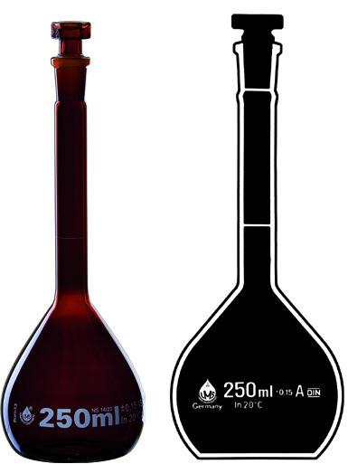 Volumetric Flasks -glass stopper, amberborosilicate